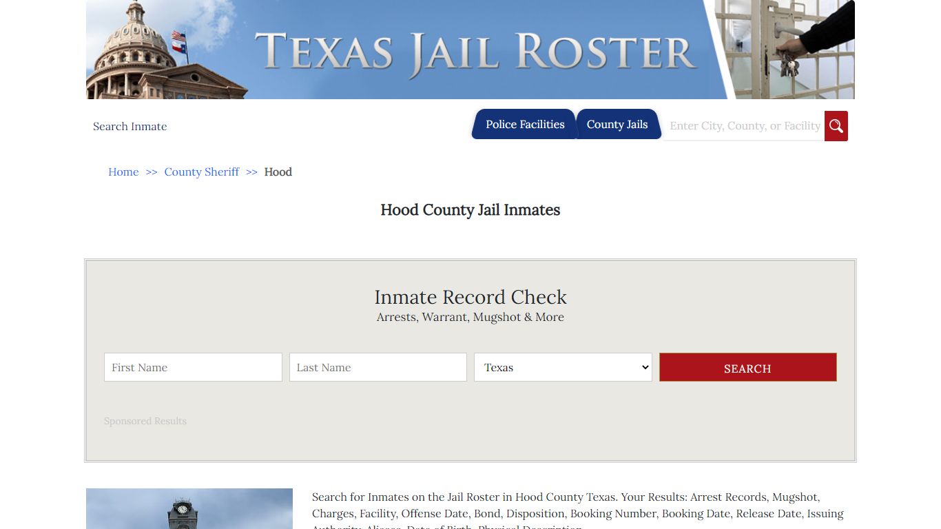 Hood County Jail Inmates - Jail Roster Search