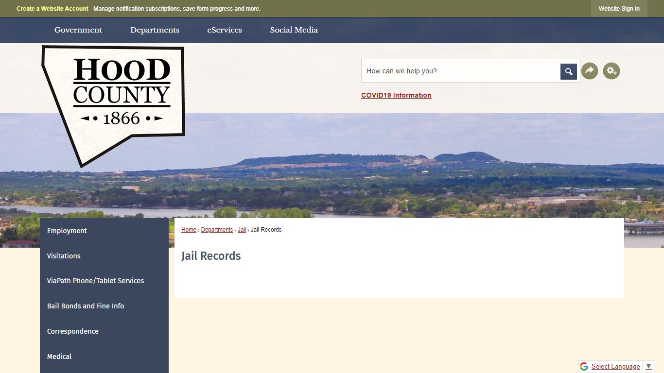 Jail Records | Hood County, TX - Official Website
